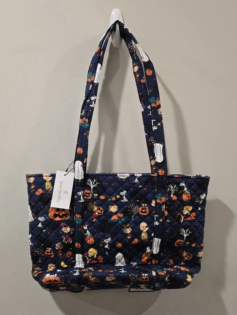 Vera Bradley Navy Peanuts Halloween Quilted Tote - Picture 2 of 4